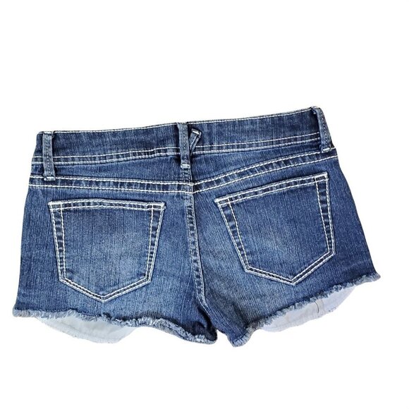 White Eyelet and Denim Shorts No Boundaries Low Rise Juniors Size 1 NEW - Picture 3 of 5
